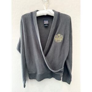HOT TOPIC | Outlander Crowned Thistle Gray Crossover Knit Sweater | Small